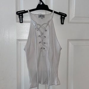 Beginning boutique tie-up crop top
